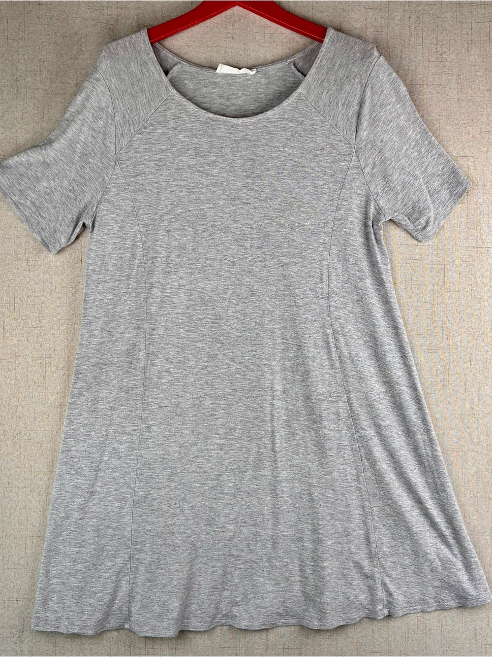Double Zero Gray Stretch Jersey Dress L Aline Comfy Feminine Awesome Butter Soft